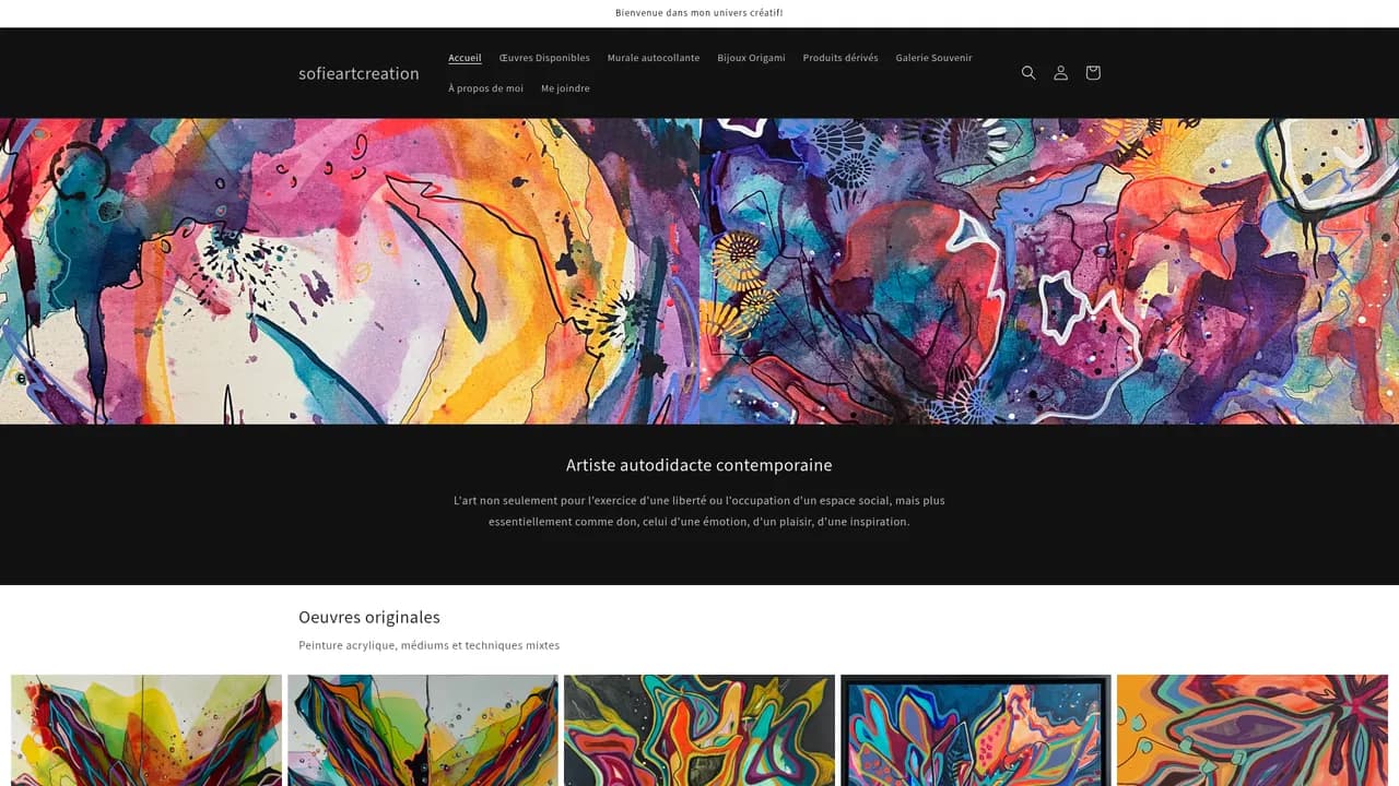 Aperçu du site sofieartcreation