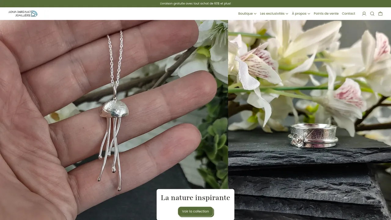 Screenshot de Sonia Imbeault Joaillière