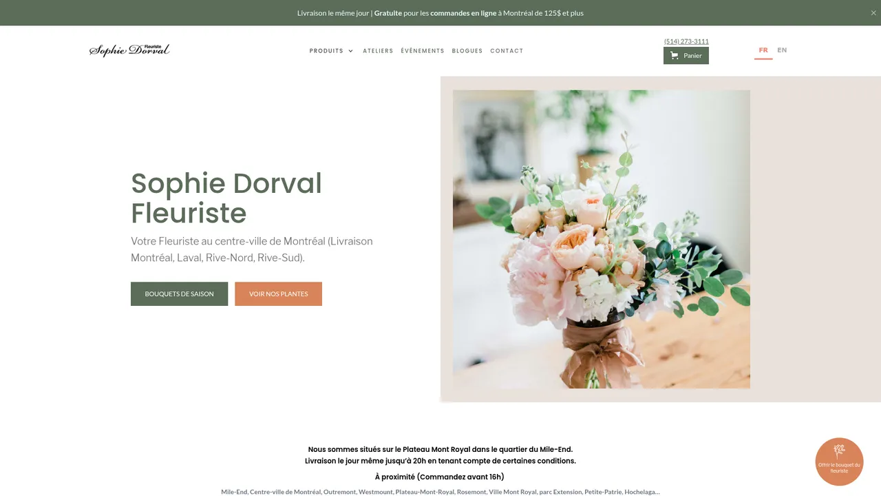 Screenshot de Sophie Dorval Fleuriste