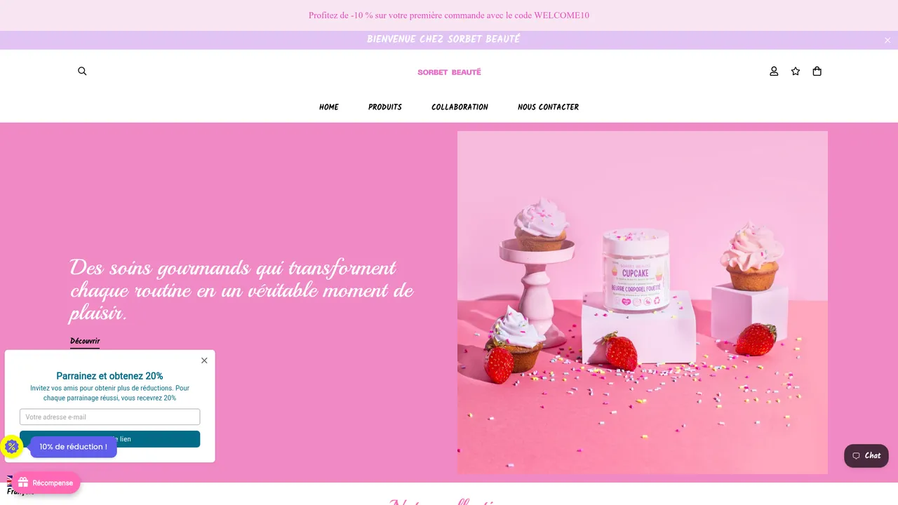 Aperçu du site sorbetbeauté