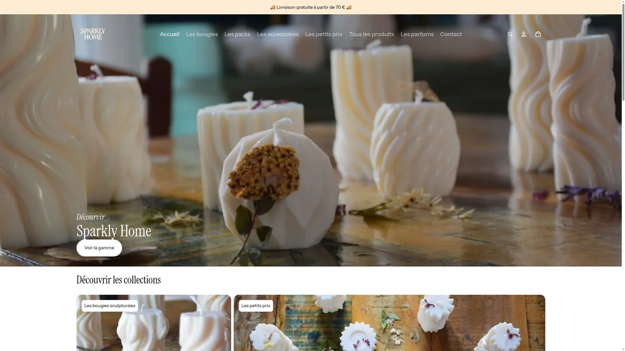 Aperçu du site Sparkly Home