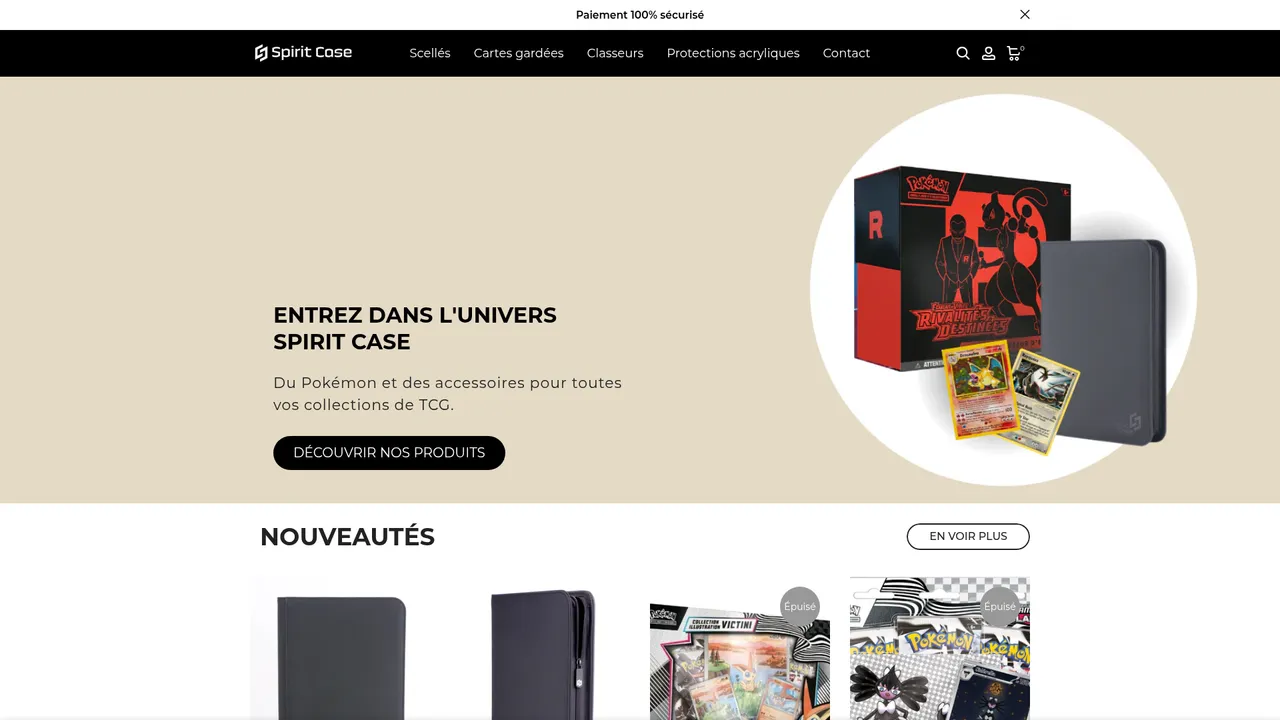 Screenshot de spiritcase.fr