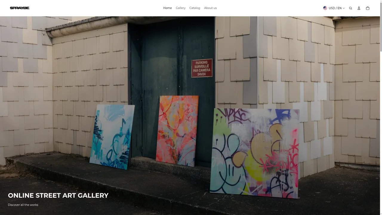Aperçu du site Spraybe Gallery