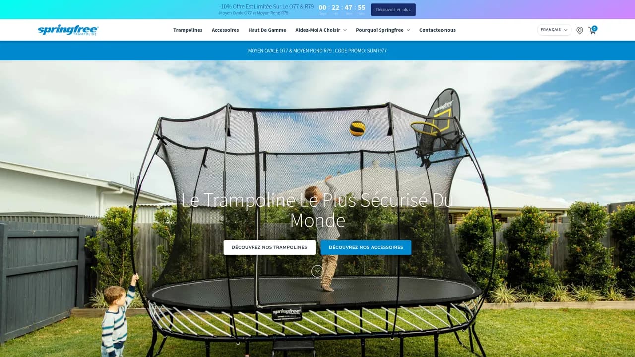 Screenshot de Springfree France, Belgique & Luxembourg