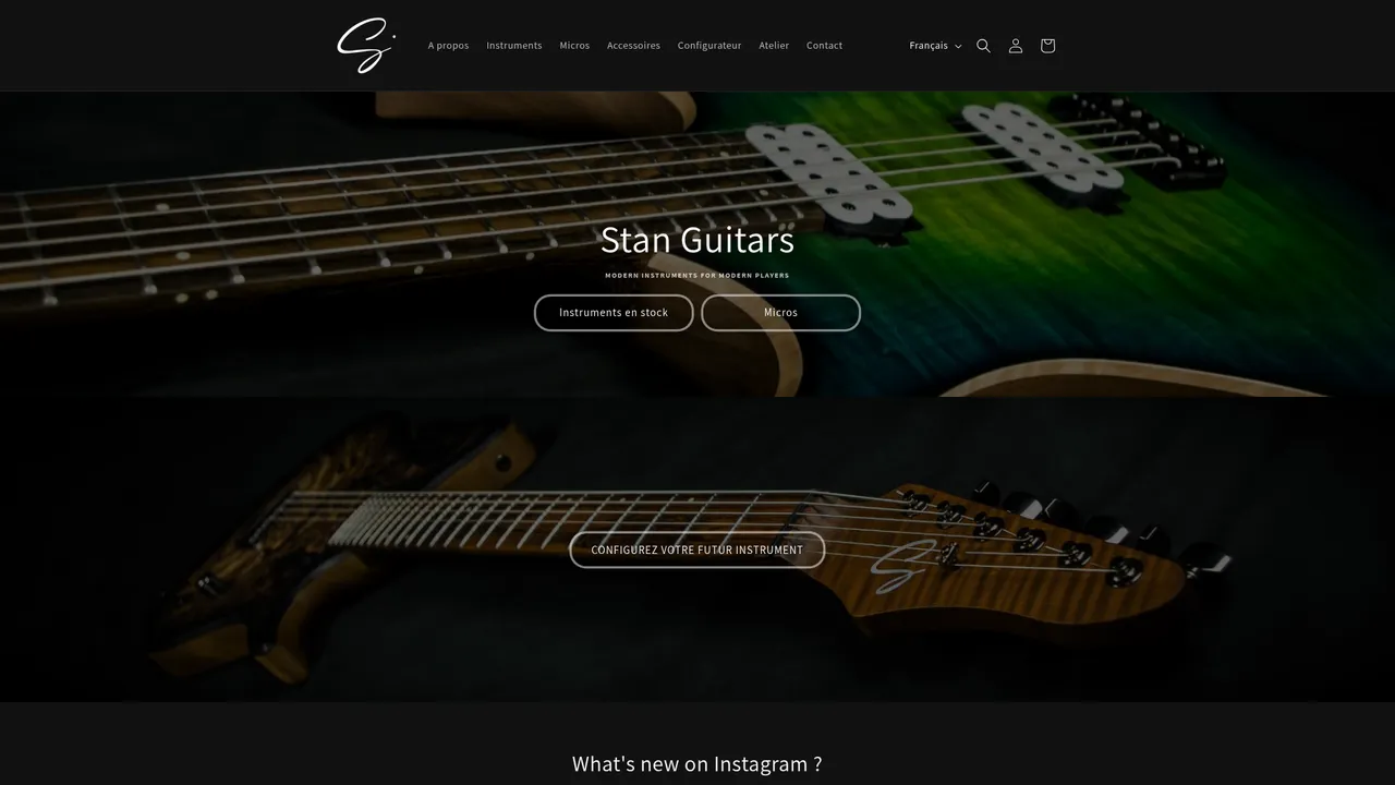 Screenshot de Stan Guitars | Modern Instruments for Modern Players