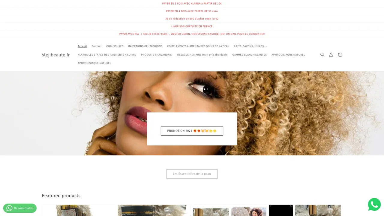 Screenshot de stejibeaute.fr
