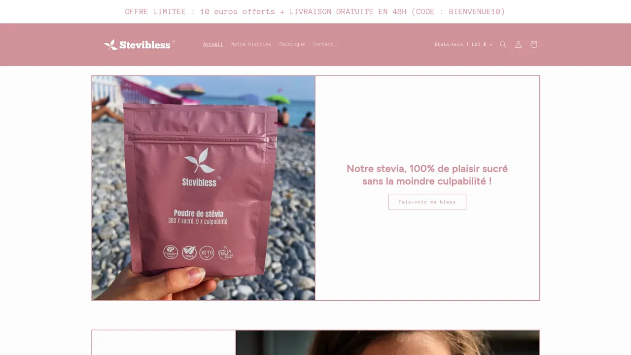 Aperçu du site Stevibless