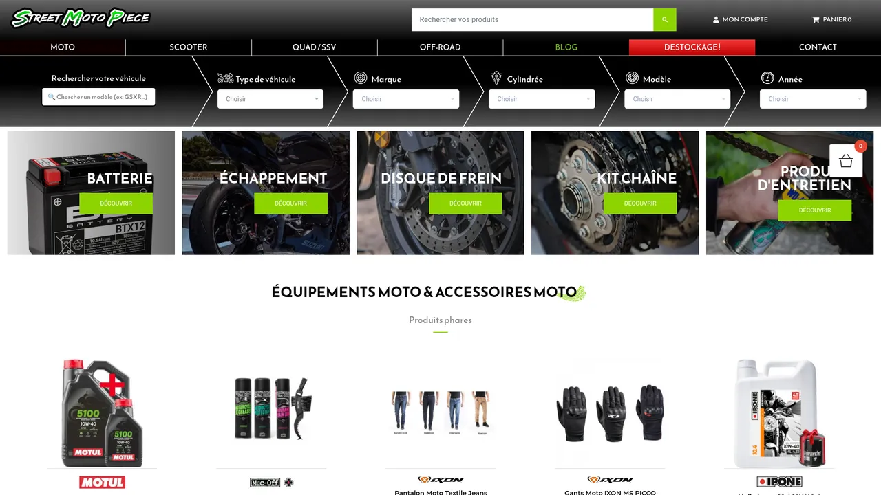 Aperçu du site Street Moto Piece