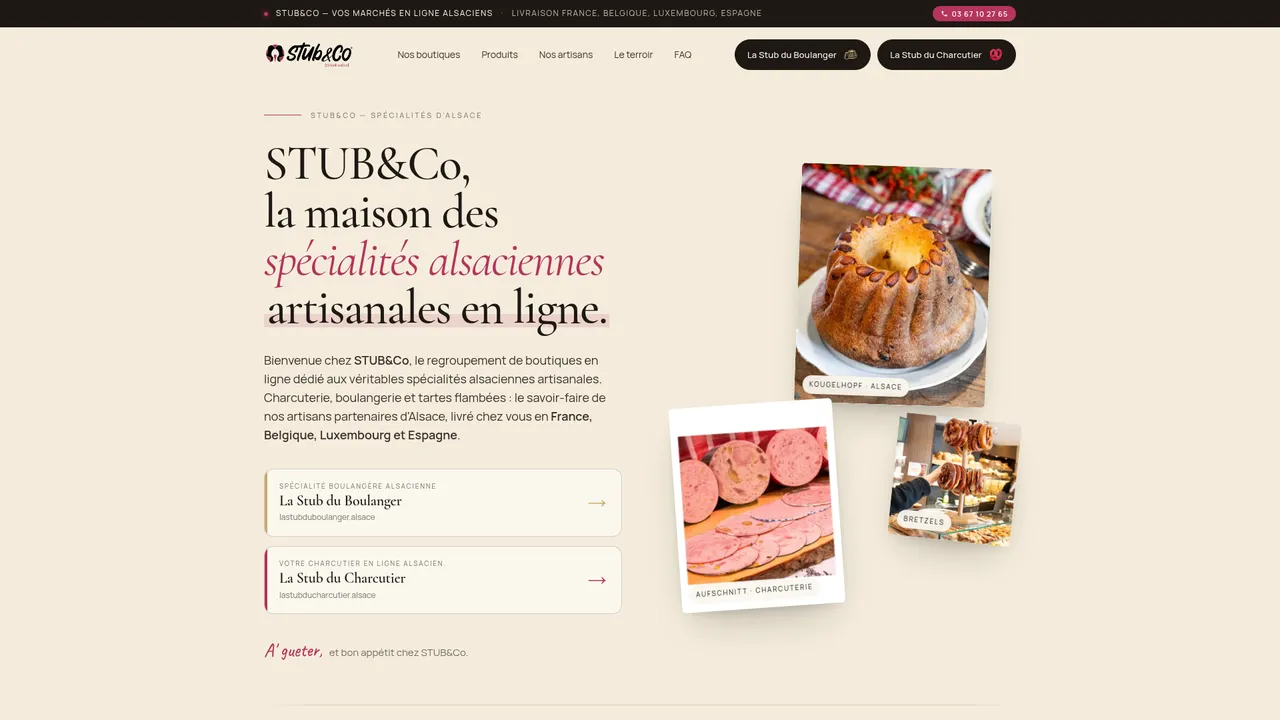 Aperçu du site Stub & Co