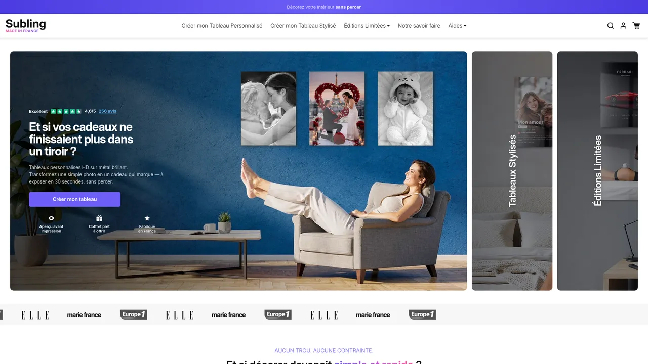 Aperçu du site Subling
