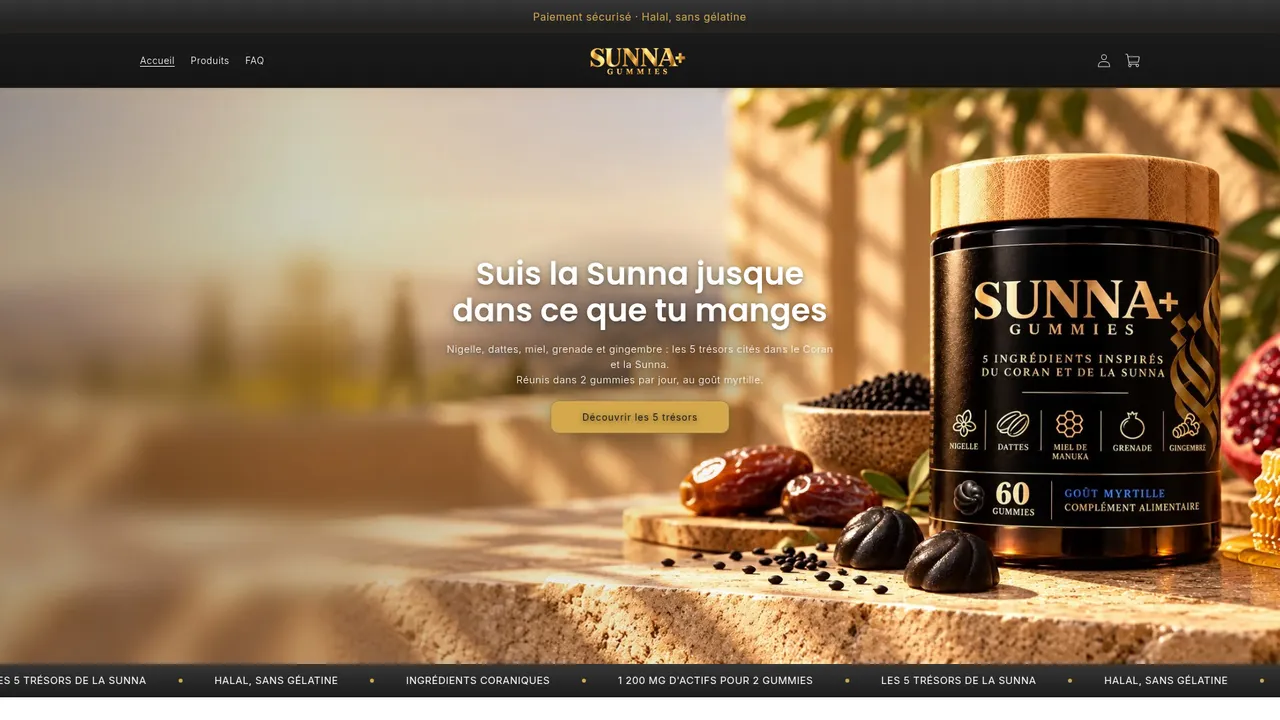 Screenshot de sunnagummies.com