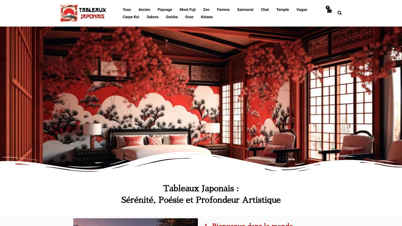 Aperçu du site Tableaux Japonais