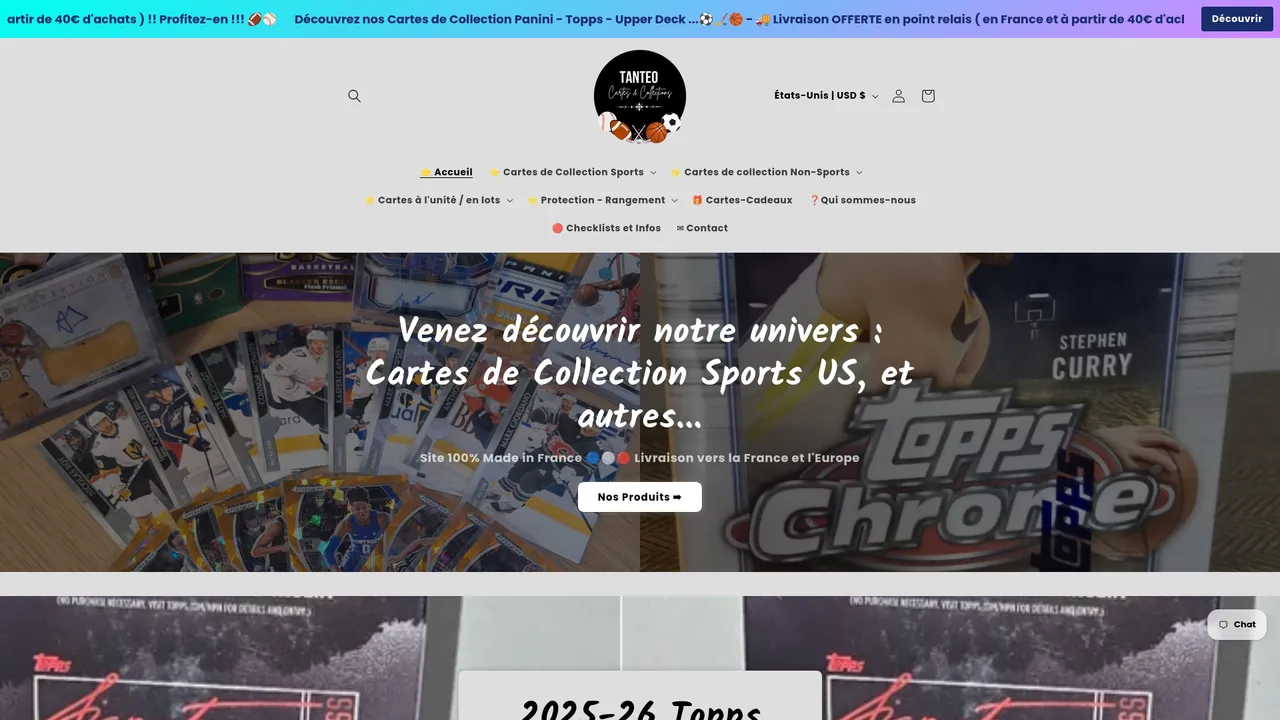 Screenshot de tanteocartescollections.com