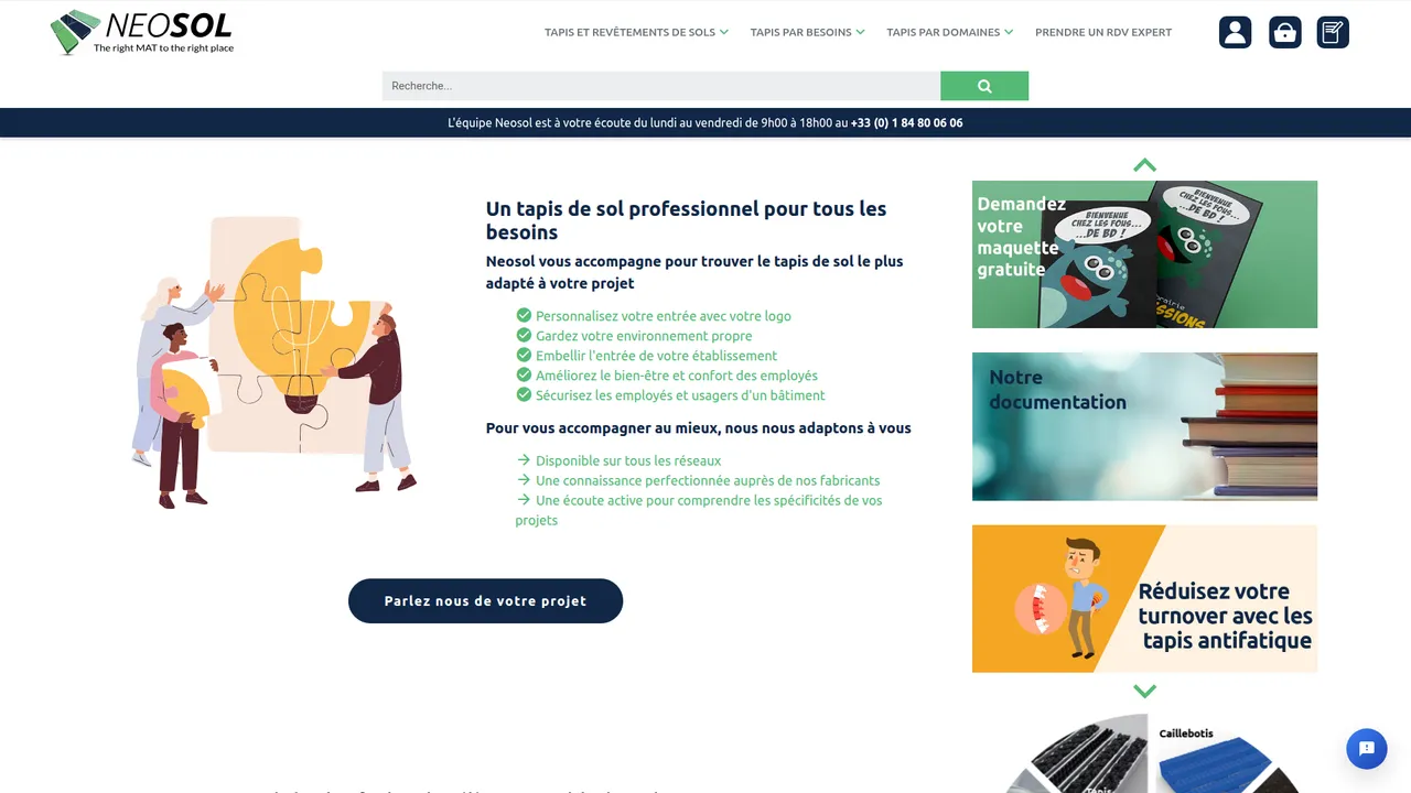 Aperçu du site Tapis pour les professionnels - NeoSol