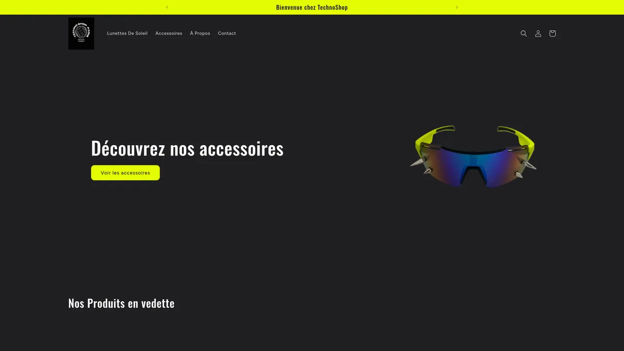 Aperçu du site TechnoShop