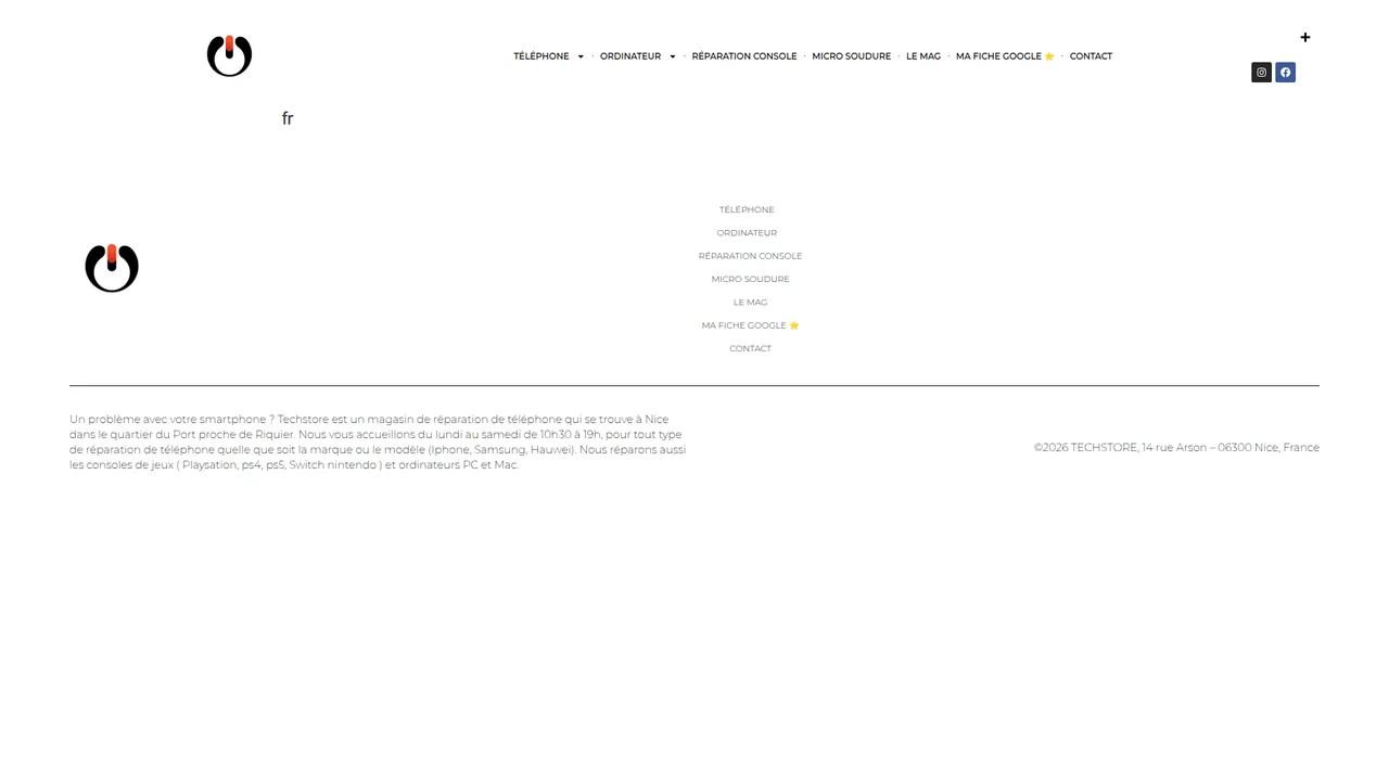 Aperçu du site TECHSTORE NICE