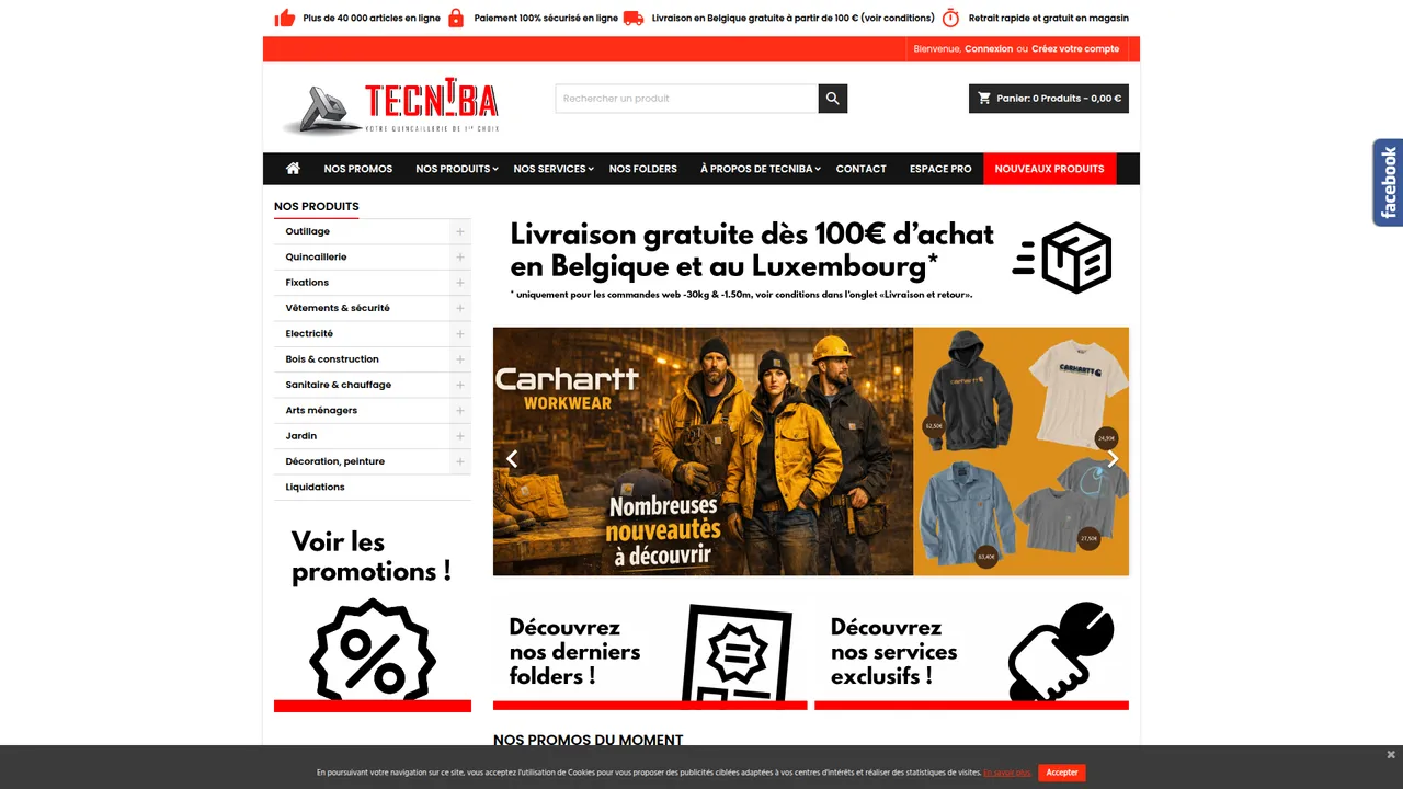 Aperçu du site Tecniba.be