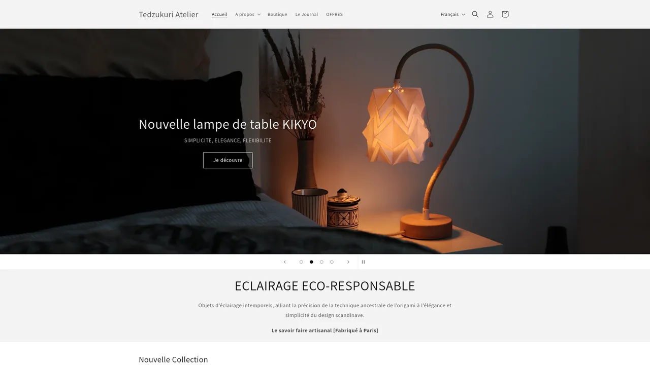 Aperçu du site Tedzukuri Atelier