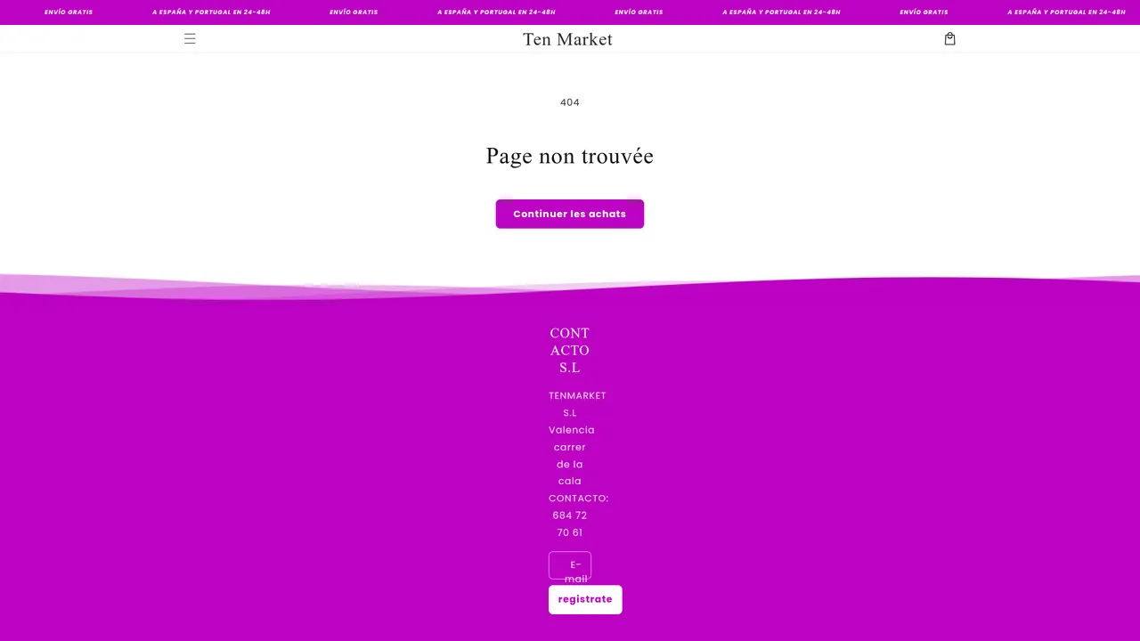 Aperçu du site Ten Market