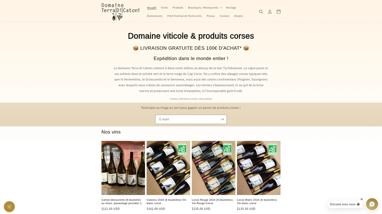Aperçu du site Terra di Catoni - épicerie corse
