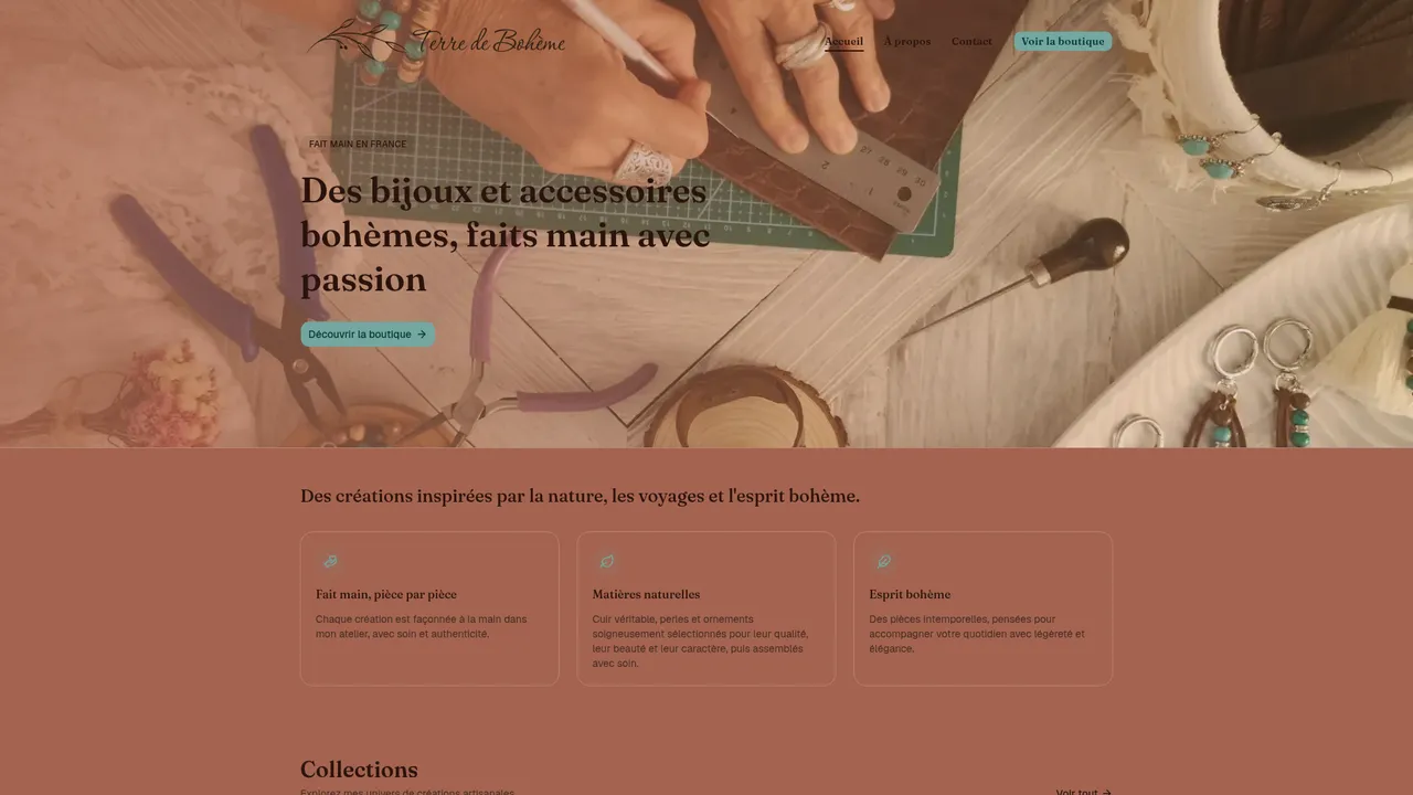 Aperçu du site Terre de Bohème