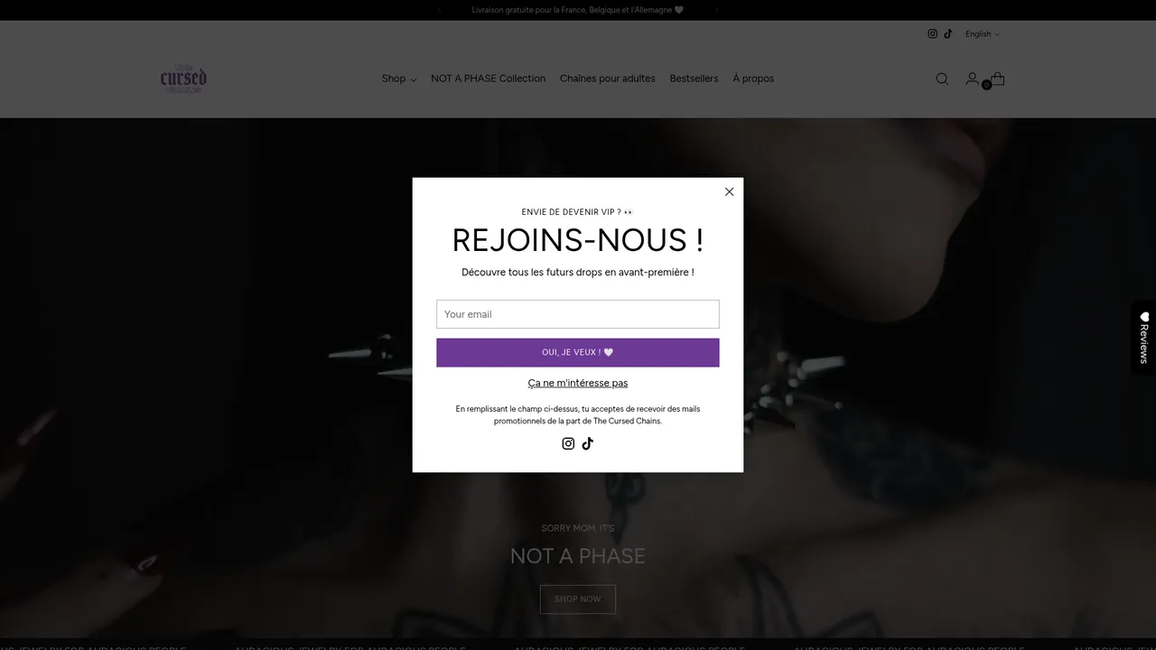Screenshot de thecursedchains.com