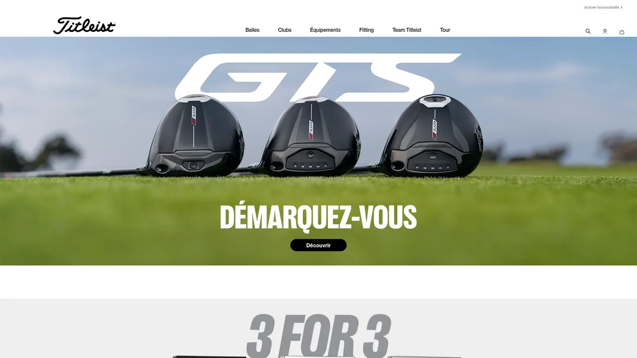 Aperçu du site Titleist