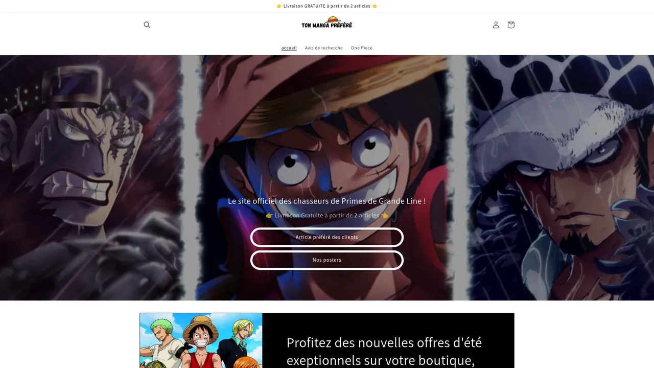 Aperçu du site Ton Manga Preferé