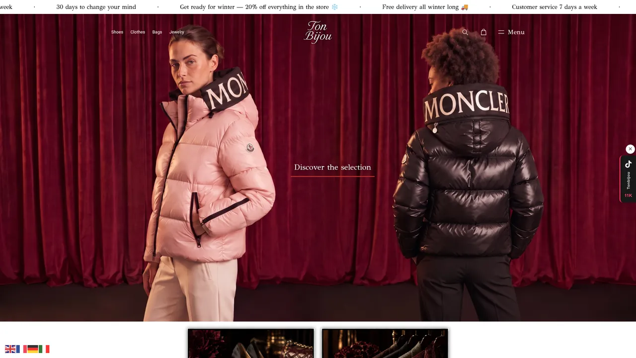 Screenshot de tonbijou.com