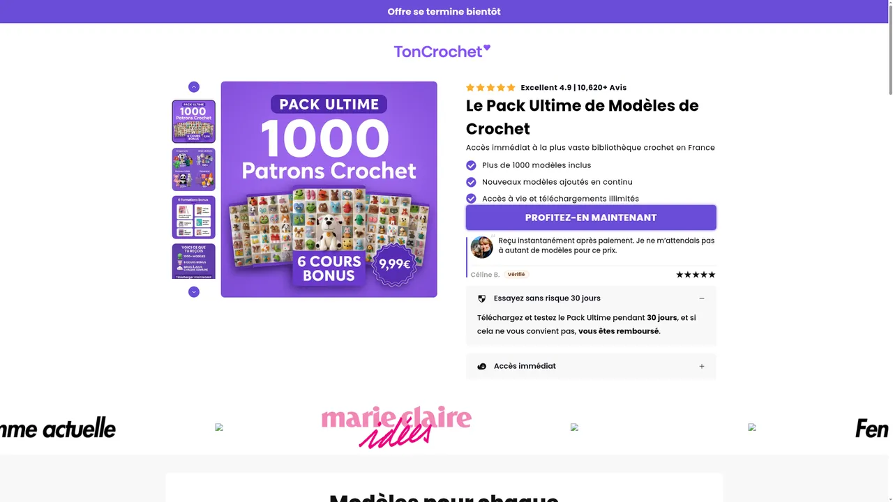 Aperçu du site TonCrochet