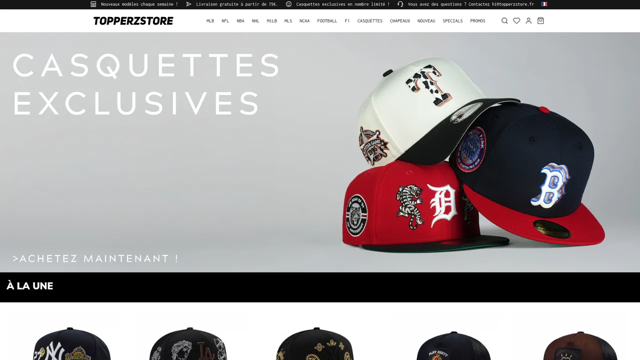 Screenshot de TOPPERZSTORE.FR