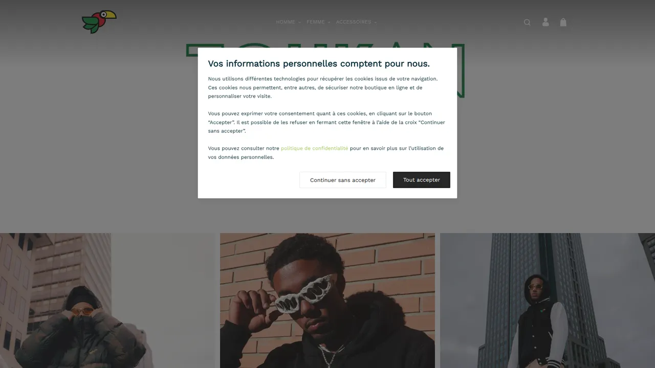 Aperçu du site TOUKAN SHOP
