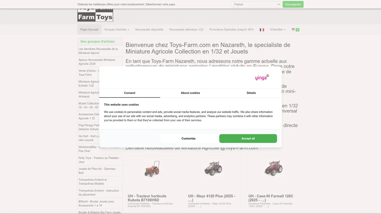 Aperçu du site Toys-Farm.com (Nazareth Toys)