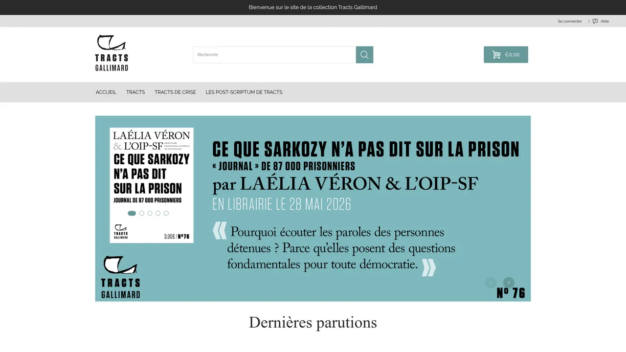 Screenshot de Tracts Gallimard
