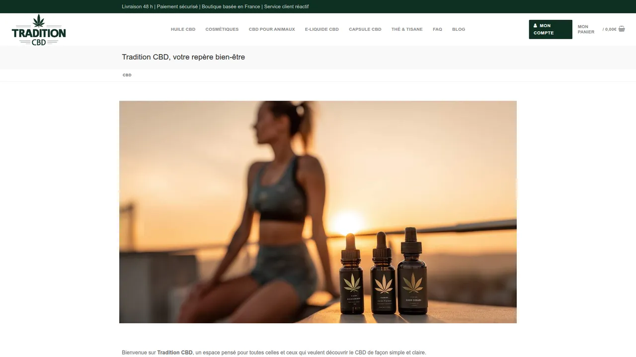 Aperçu du site Tradition CBD