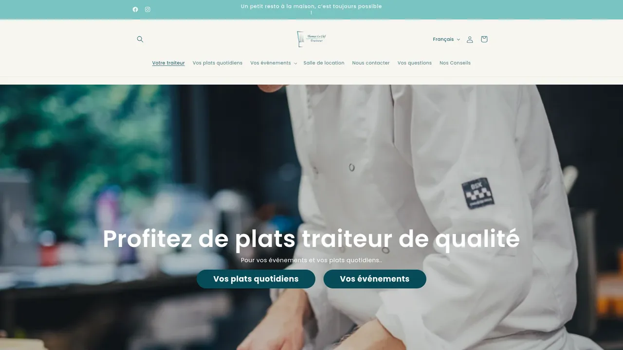 Aperçu du site Traiteur Thomas Le Clef