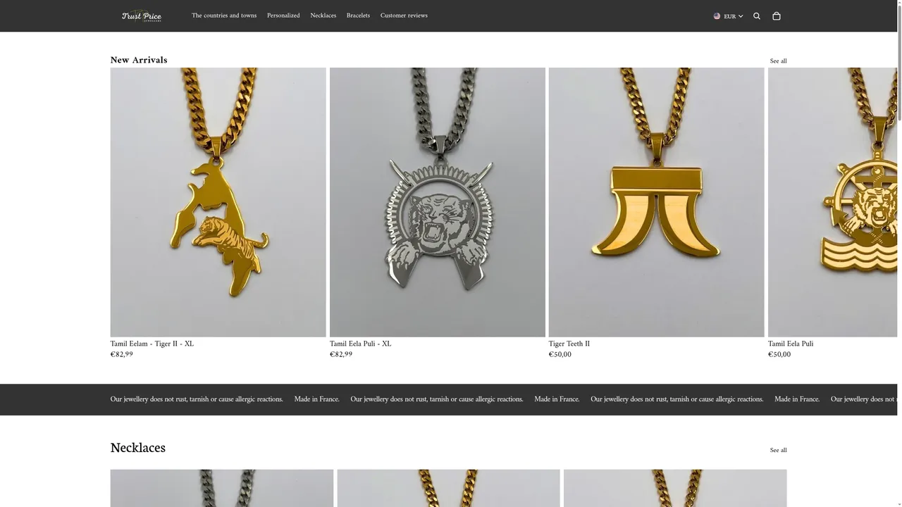 Screenshot de trustpricejewellers.fr