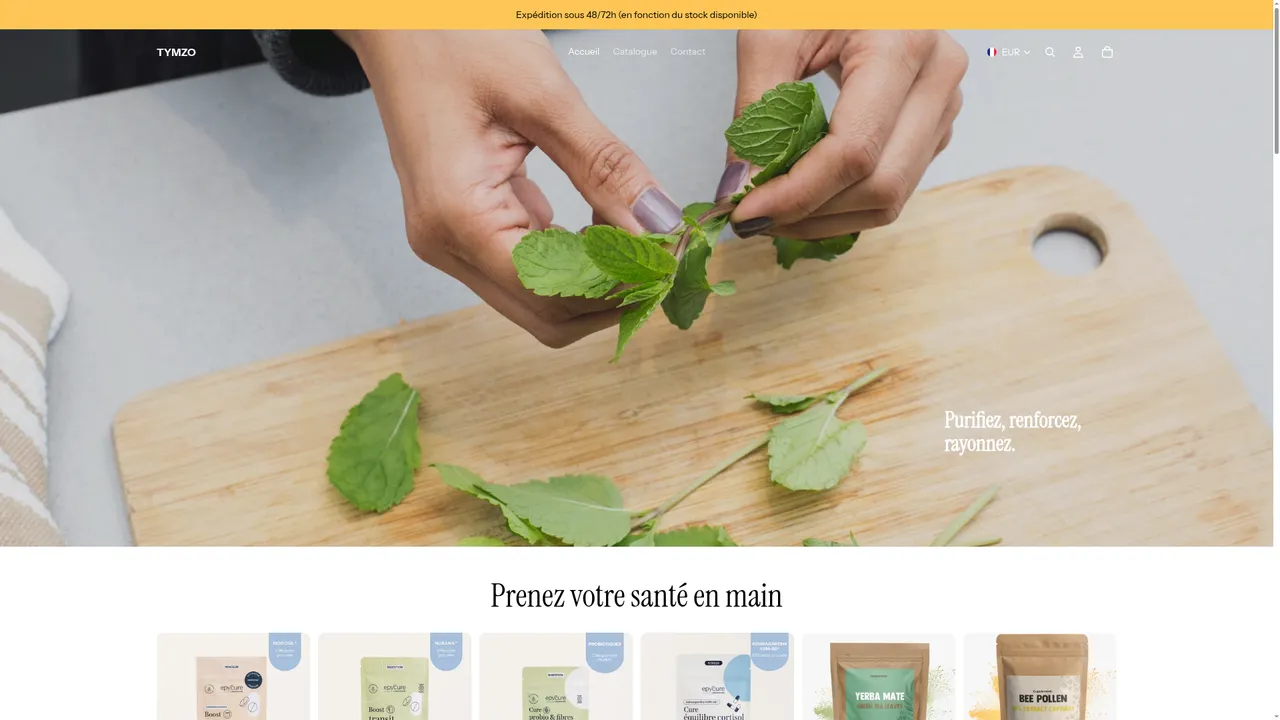 Screenshot de tymzo.fr