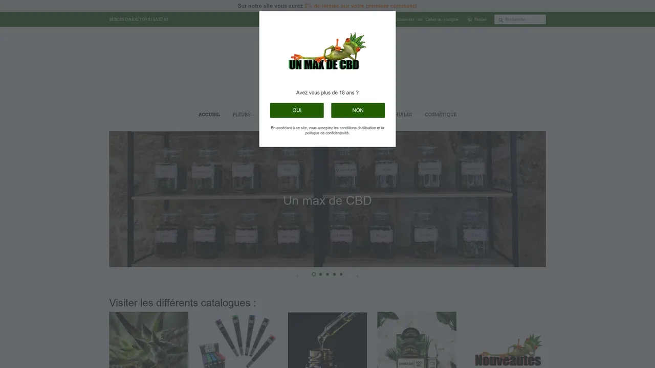 Aperçu du site Un Max de CBD
