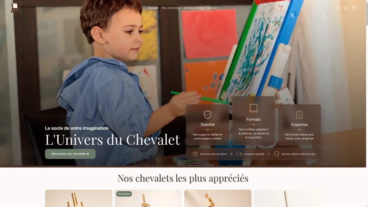 Aperçu du site Univers du chevalet
