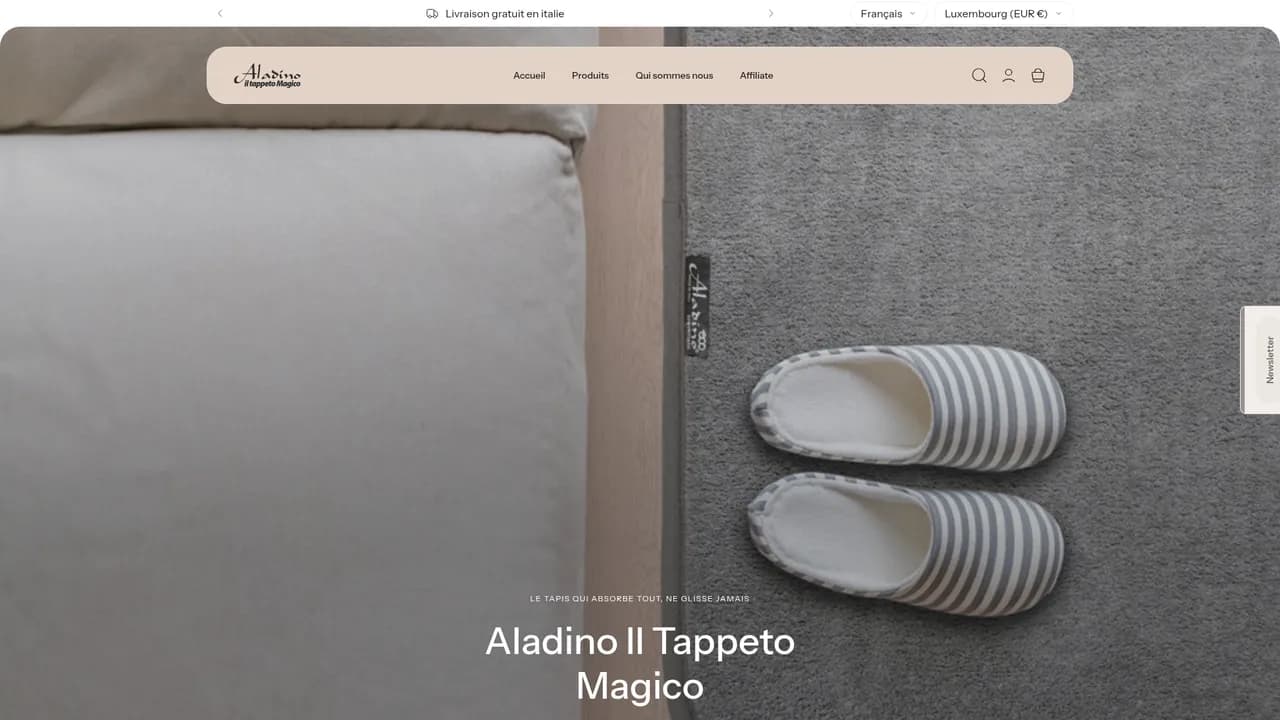 Screenshot de universe.aladinoiltappetomagico.com