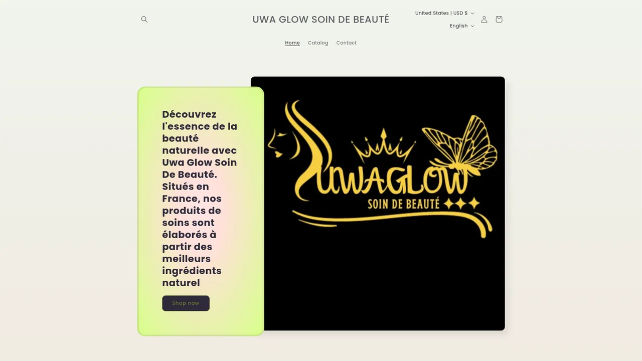 Screenshot de UWA GLOW SOIN DE BEAUTÉ
