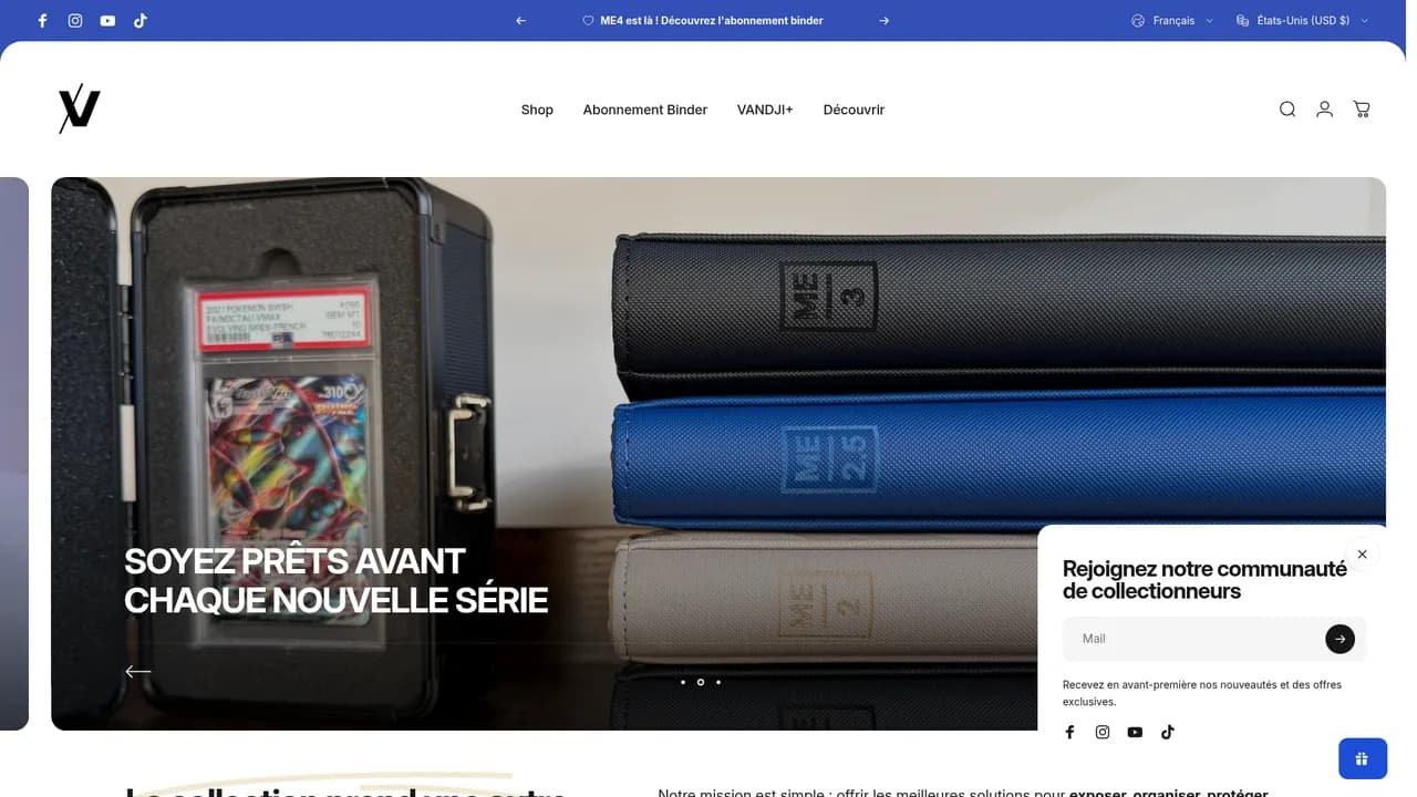 Aperçu du site VANDJI Case