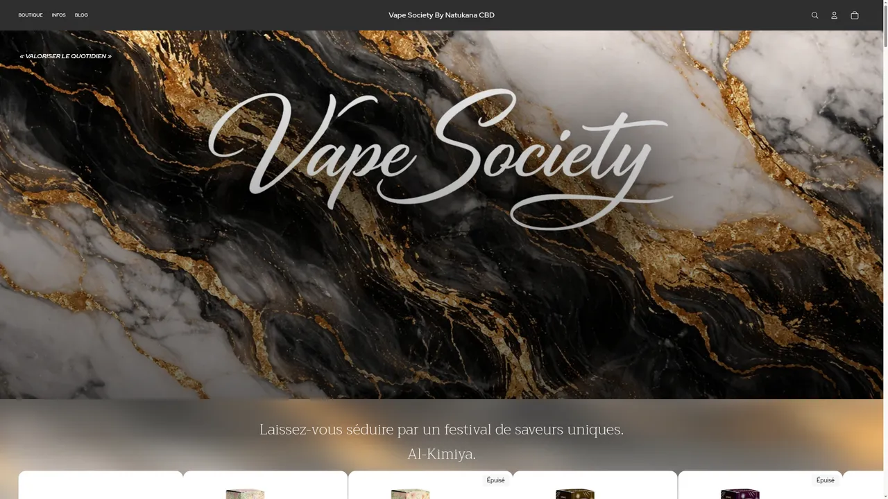 Aperçu du site Vape Society By Natukana CBD