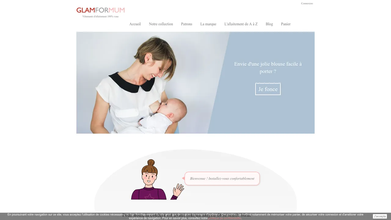 Aperçu du site Glamformum - Vêtements d'allaitement chics et pratiques