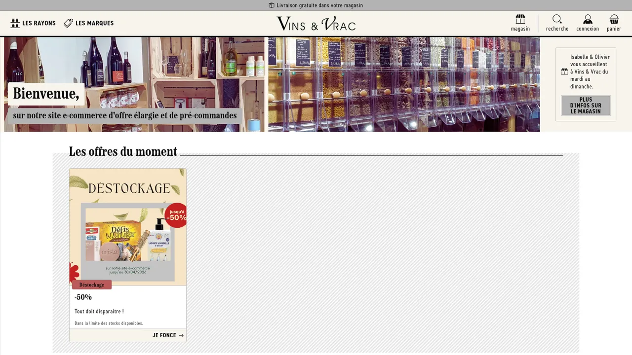 Screenshot de vinsetvrac.com
