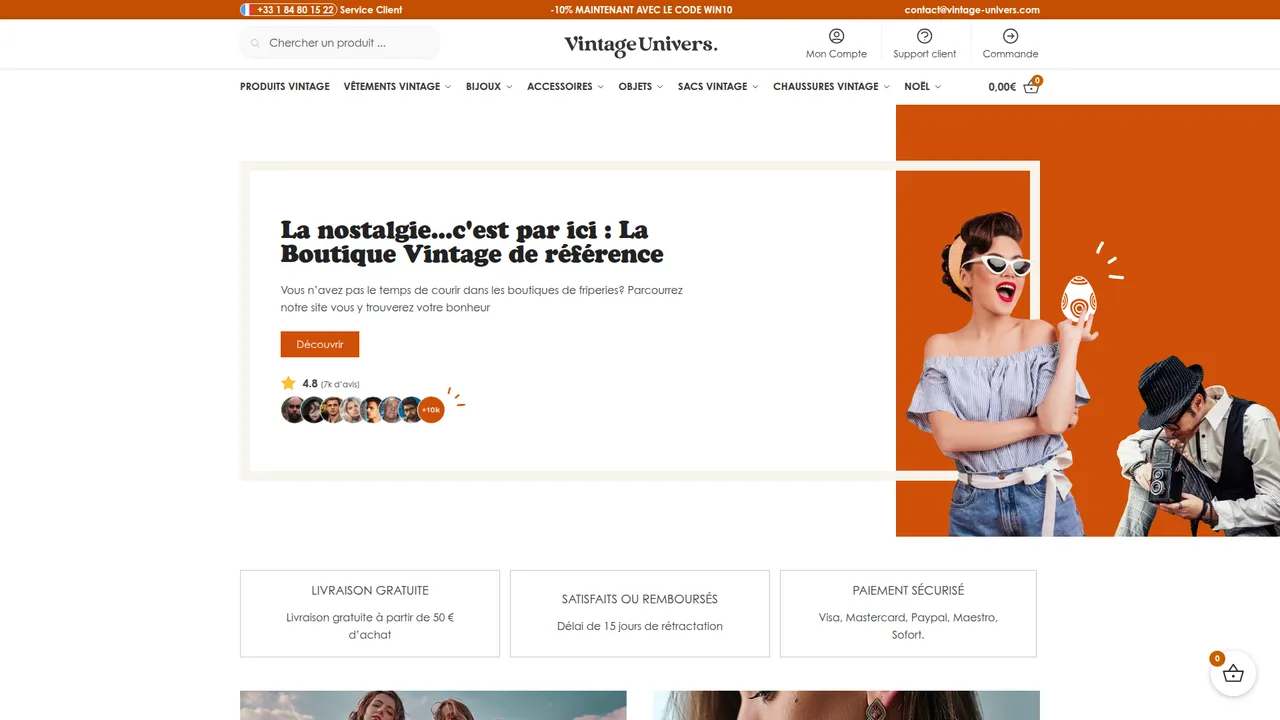 Aperçu du site Vintage Univers