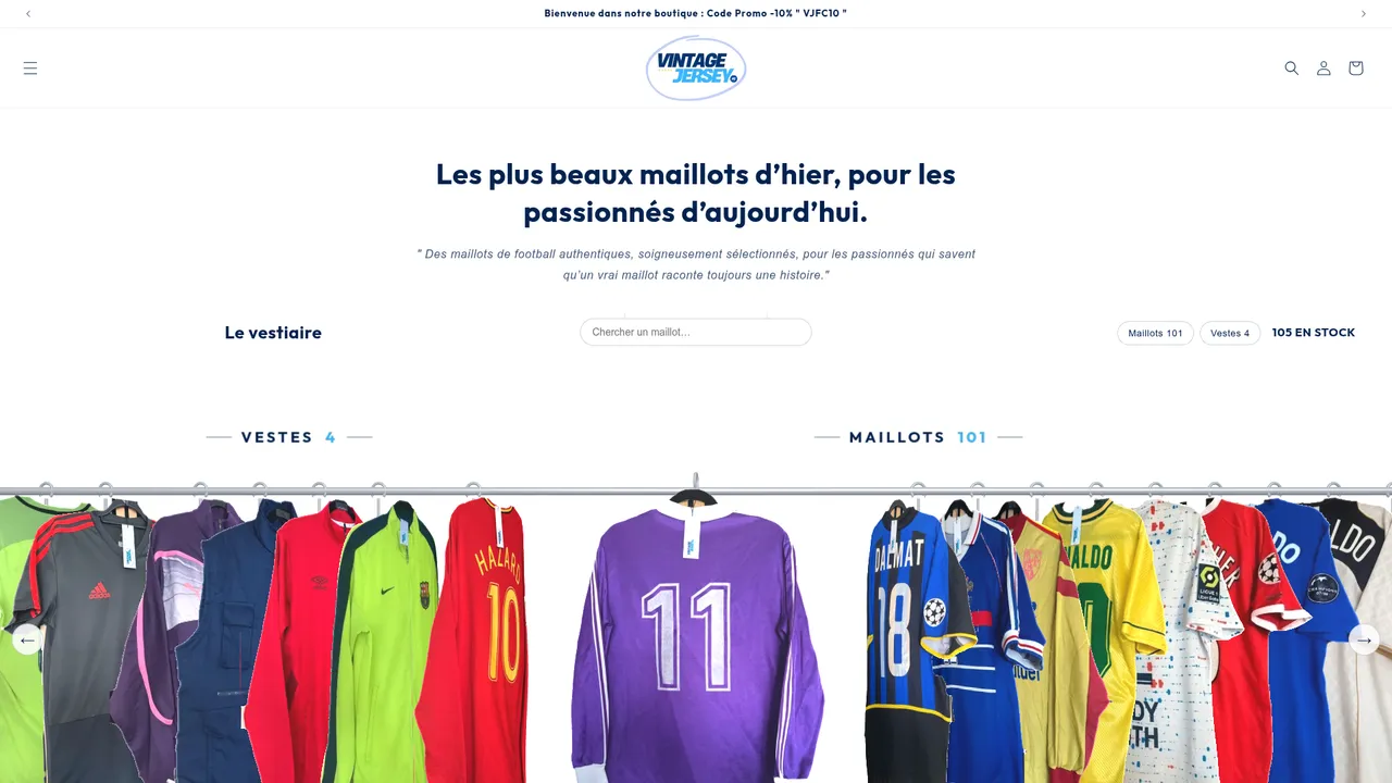 Screenshot de vintagejerseyfc.com