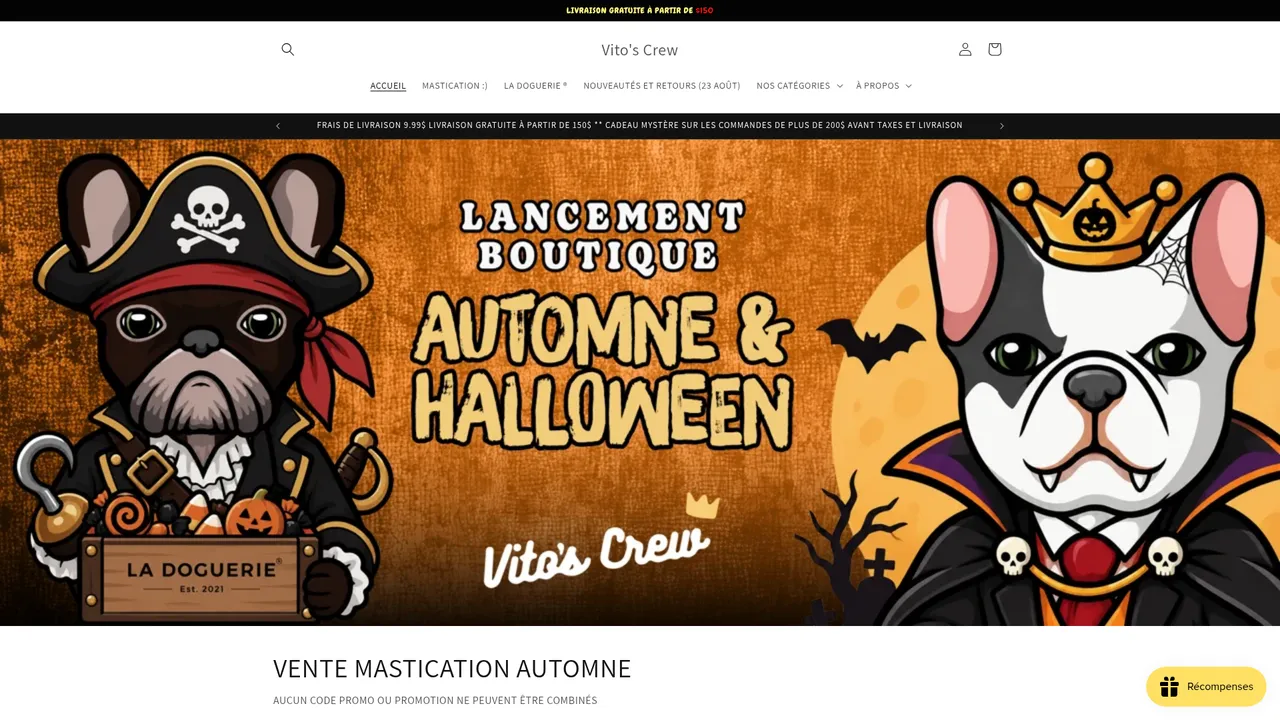 Aperçu du site Vito's Crew