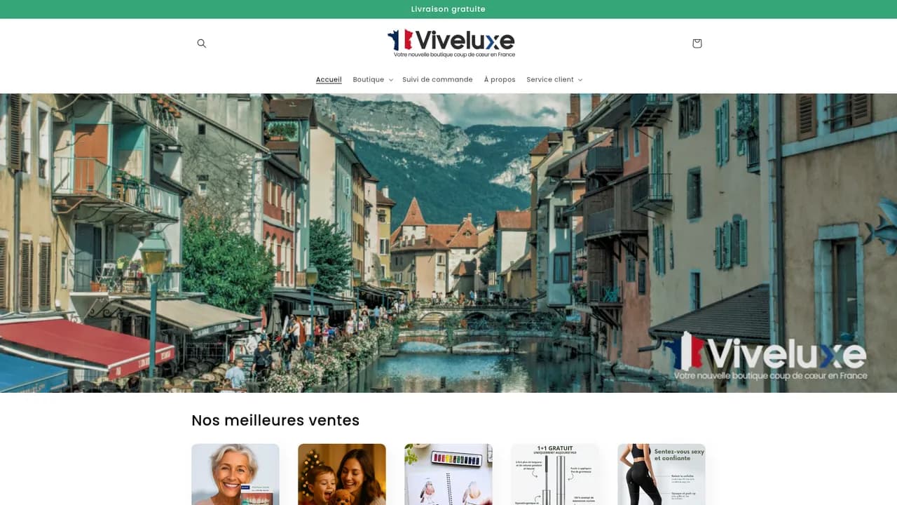 Aperçu du site Viveluxe Shop